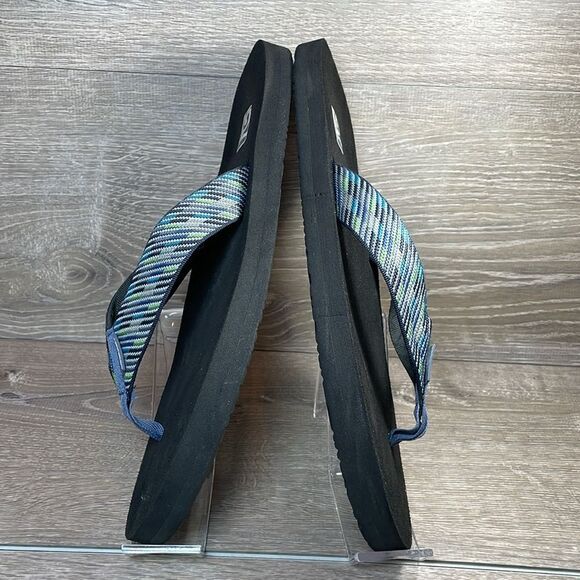 Teva Mush II Men’s Sz 13 Blue Gray Green Black Slip On Thong Flip Flop Sandals - Picture 9 of 11